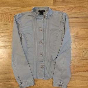 3/$30 Kenneth Cole round collar light gray jacket size 2